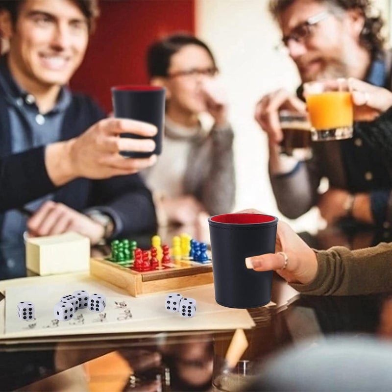 Magic Vosom Leather Dice Cup Set, 5 Pieces Dice Cup+25 Dice+1 Folding Tray Exclusive Storage and Transport Case Made of Faux Leather with Magnetic Closure - Image 4